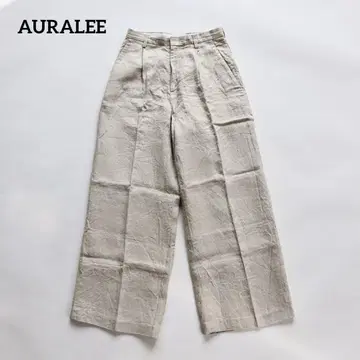 AURALEE 오라리 린넨 100% 와이드 슬랙스 팬츠
