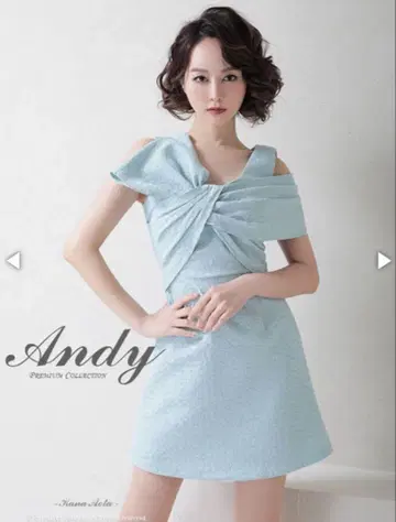 스카이블루 오프숄더 미니 드레스 Andy