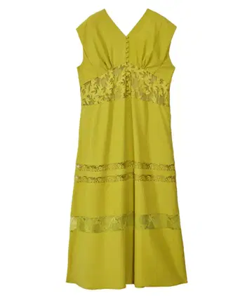 Ameri LACE DOCKING LACEUP DRESS 레이스 도킹