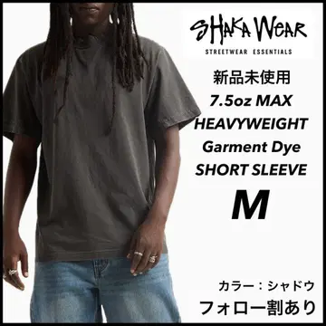 샤카웨어 미사용 새상품 7.5oz 가먼트 다이 반팔 티셔츠 쉐도우 M