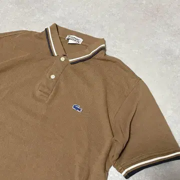 레어 컬러 IZOD 라코스테 피케 셔츠 브라운 라인 파랑 악어