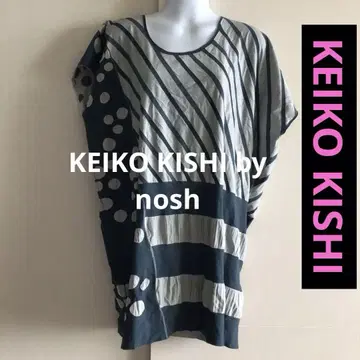 KEIKO KISHI by nosh/노시 스트라이프 도트 니트 튜닉