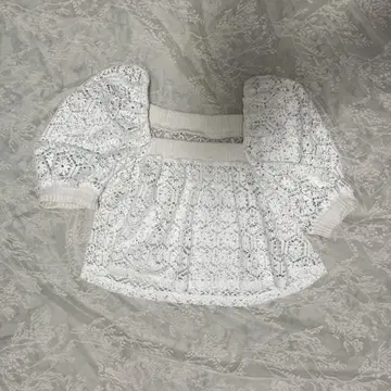 FLUMOR 벌룬 슬리브 레이스 레이스 블라우스