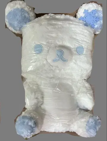 리락쿠마 파스텔 화이트 로즈 XL 봉제 인형 블루