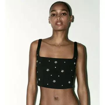 ZARA 주얼 크롭 길이 상의 완판템