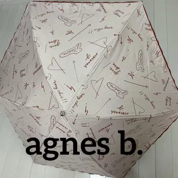 agnes b. 하트 프린트 썸머 쉴드 접기 양산 새상품