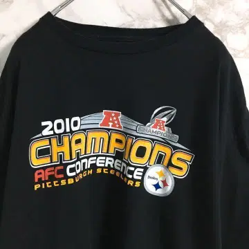 NFL 피츠버그 스틸러스 프론트 프린트 반팔 티셔츠 블랙