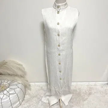 ASOS 스탠드 카라 슬리브리스 롱 원피스 앞 버튼 38(M)