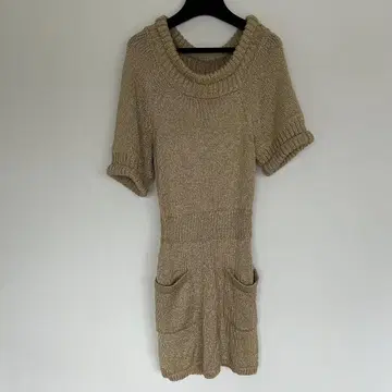 3.1 Phillip Lim 골드 반팔 니트 원피스 미니 원피스
