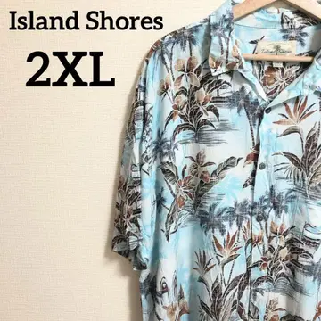Island Shores 알로하 셔츠 스카이블루 2XL 남성용