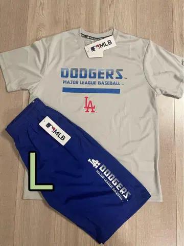 MLB 다저스 티셔츠 반팔 하프 팬츠 셋업 메쉬 L