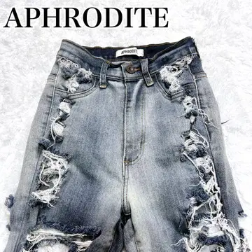 APHRODITE LA 수입 하드 크러쉬 롱 데님 스트레치