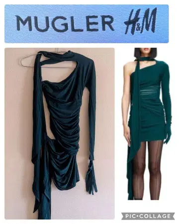 Mugler H&M 무글레이 원숄더 드레스