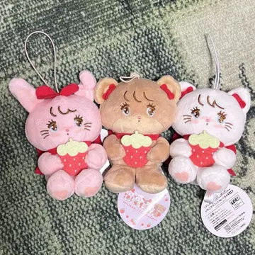 mikko 딸기 마스코트 봉제 인형 3종 세트