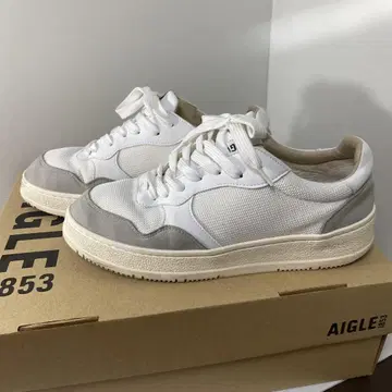 AIGLE 캔버스 스니커즈 화이트 24.5cm
