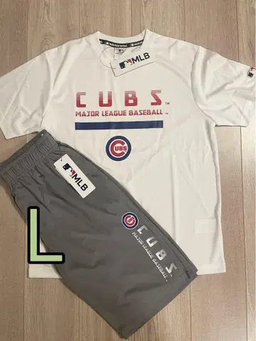 MLB 컵스 티셔츠 반팔 하프 팬츠 셋업 상하의 메쉬 L