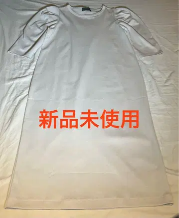 미사용 새상품 더블 페이스 저지 볼륨 슬리브 원피스