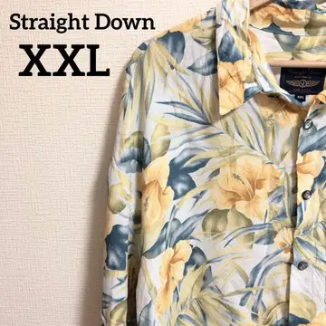 Straight Down 알로하 셔츠 스카이블루 2XL 플라워