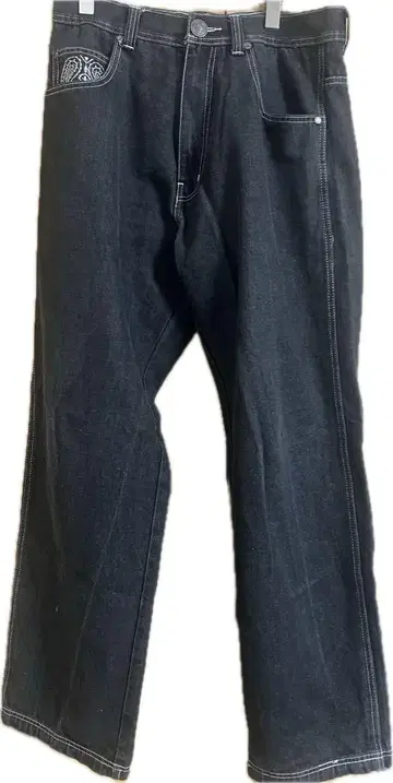 반다나 자수 디자인 데님 팬츠 y2k