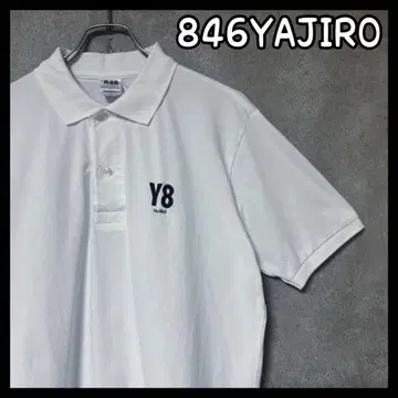 846YAJIRO 야지로 자수 로고 반팔 피케 셔츠 남성용 인기 의류