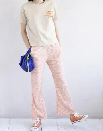 RHC Gingham Check Flaire Pants 오렌지 S