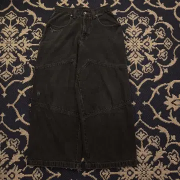 'special' 90s JNCO Janko 더블니 블랙 데님 레이브