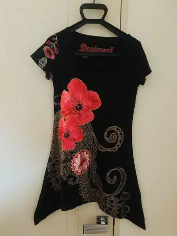 Desigual 꽃무늬 자수 반팔 튜닉 M