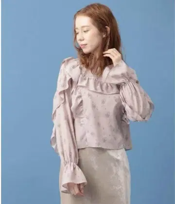 레트로 부케 프린트 블라우스 / 핑크