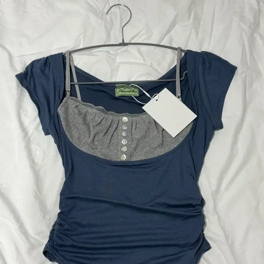 PLEASENOFOLLOW ■ Julie Unbal Patch Top Please No Follow Julie Unbal Patch Top (Khaki) #플노팔