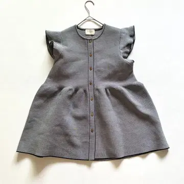 UNITED ARROWS 페플럼 프릴 슬리브 자카드 니트 베스트