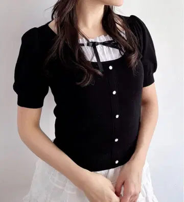 INGNI 레이어드 스타일 반팔 니트