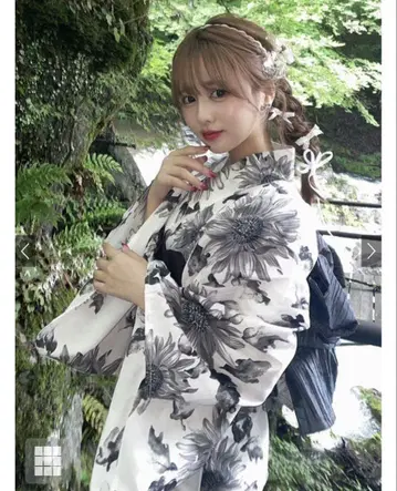 미사용 새상품 GRL 유카타 세트 꽃무늬