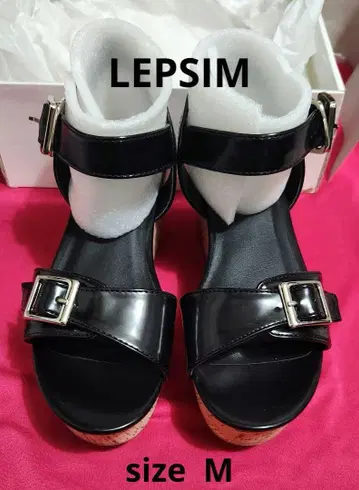 LEPSIM 렙심 웨지솔 샌들 블랙 M