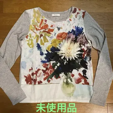 폴 스미스 여성용 S 컷 티셔츠 긴팔 티셔츠 꽃무늬 미사용품