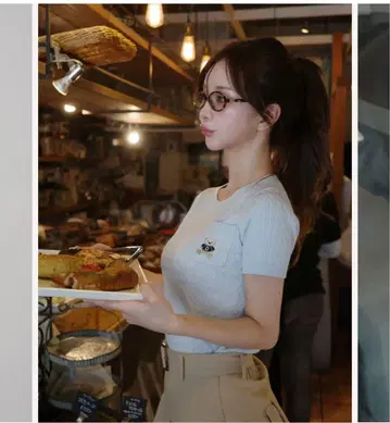 D 베어 케이블 니트 탑 색스 다리치