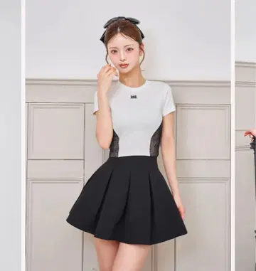 DD 로고 사이드 레이스 티셔츠 화이트 다리치