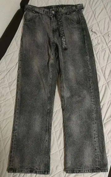 ZARA 그레이 블랙 와이드 레그 데님 38 (US 30) 벨트 포함