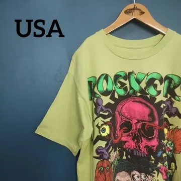 미국 빈티지 의류 ROCKERS 스컬 그래픽 티셔츠 미국제 몬스터