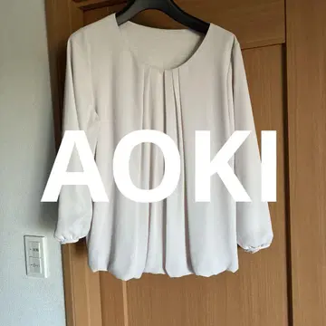 AOKI LES MUES 플리츠 디자인 블라우스 L