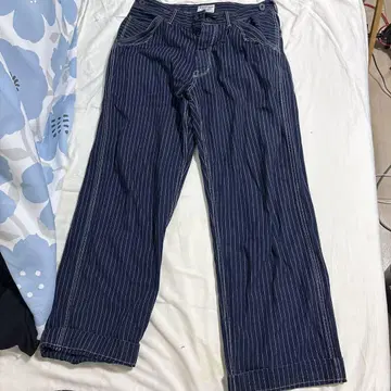 Schott Bros. 스트라이프 데님 팬츠 34인치