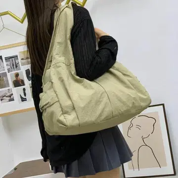 토트백 경량 빅 출퇴근 세련된 A4 백 발수 숄더 카키