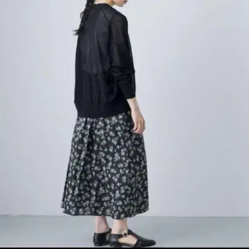 카구레 리버티 프린트 스커트 미모사 어반 리서치 롱 블랙
