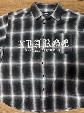 XLARGE 체크 무늬 반팔 셔츠