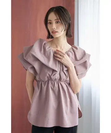 완판템 앤도트 노스탤지어 앞뒤 2way 볼륨 턱 블라우스 M
