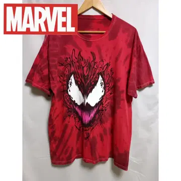 MARVEL/Venom US 구제 의류 레드 타이다이 티셔츠 Y224