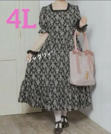 시마무라 아오키 미사코 토와르주이 원피스 플러스 사이즈 블랙 4L