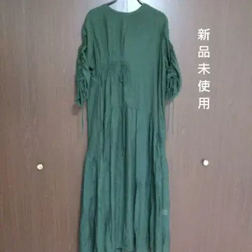 Kastane 카스타네 시어 깅엄 셔츠 반지 드레스 원피스 다크 그린