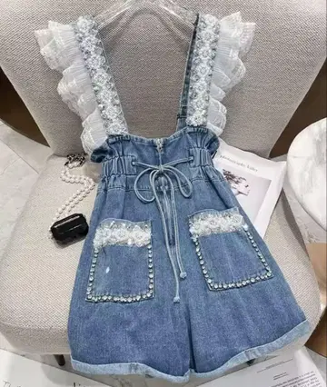 데님 살로펫 프릴 스트랩