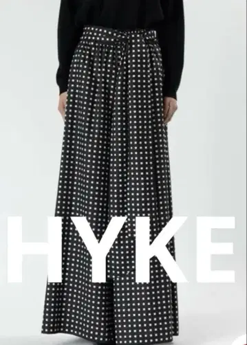 HYKE 스퀘어 패턴 와이드 팬츠