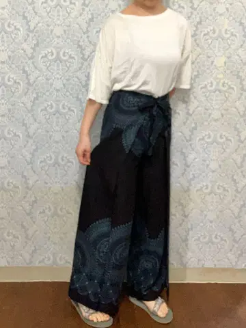 태국 레이온 랩 프린트 팬츠 새상품